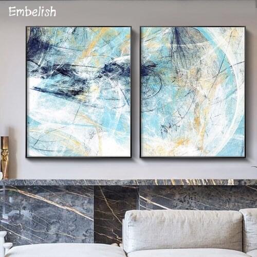 2 Pieces Nordic Style Ink Abstract Modern Home Decor Wall Pictures For Living Room HD Print Canvas Paintings Artworks