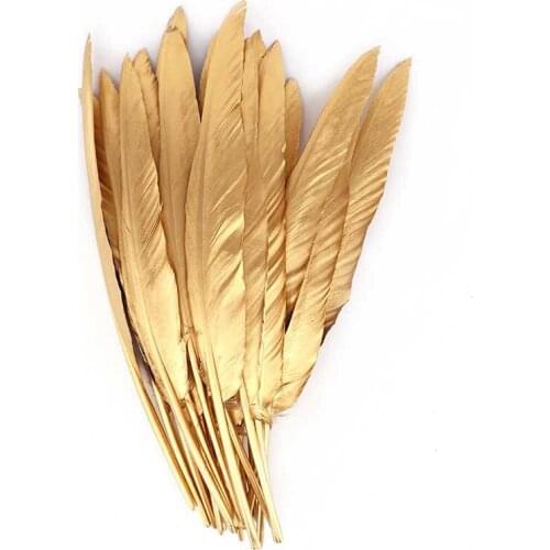 The New 20-100pcs/lot Natural Golden Turkey Feathers for Crafts Party Wedding for Craft Diy Plumes