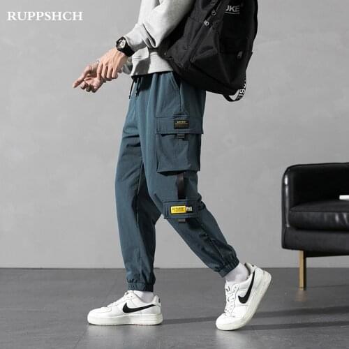 2021 Spring Autumn New Men Cargo Pants Men Thin Casual Trend High Quality Stretch Cargo Pants Men Ankle-Length Pants
