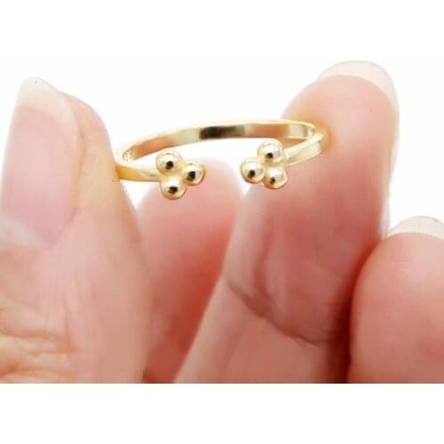 New arrived guarantee 925 sterling silver Simple jewelry design three tiny dots minimal delicate open midi girl lady women rings