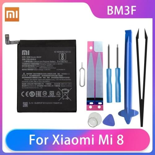 Original Xiao Mi 8 Mi8 Pro Transparent Exploration Edition BM3F 3000mAh High Capacity Rechargeable Battery Free Tools Phone AKKU