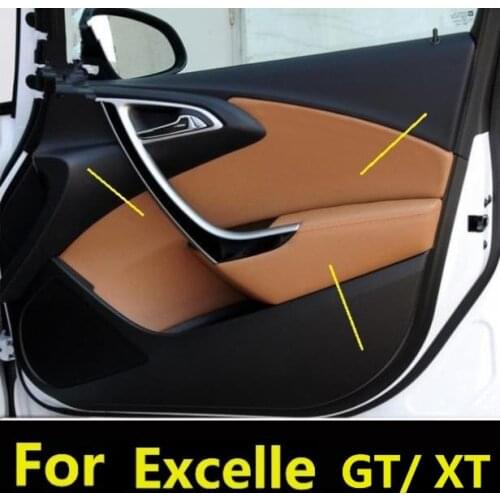 Microfiber Front /Rear Door Panel Armrest Leather Protective Cover For Buick Excelle GT / XT 2010-2014 car interior accessories