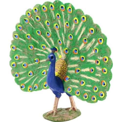 Realistic Peacock Figure High Quality Simulation Peacock PVC Model Miniature Action Figures Educational Collect Toy For Children