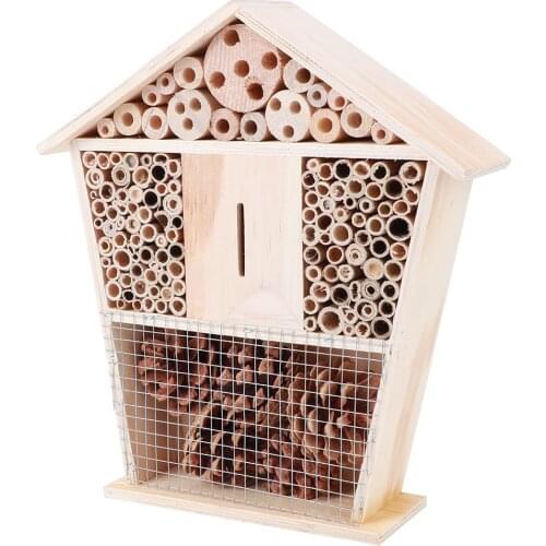 Gardening Wooden Insect Small House Shelter Nesting Handicrafts Decoration For Bee Bug Ants Farm Wooden Bee House Bug Box