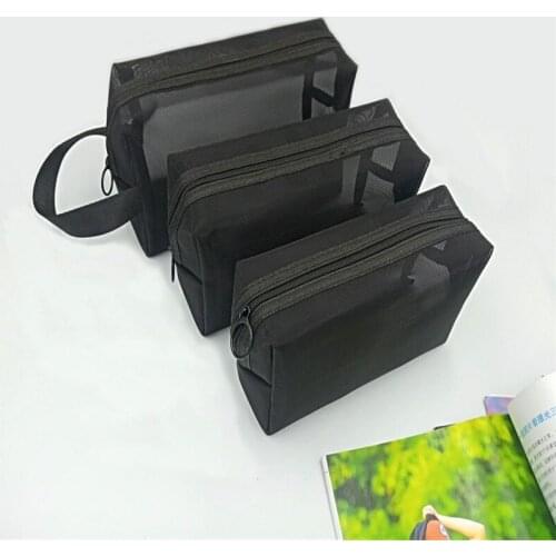 Mesh Cosmetic Bag Make Up Case Travel Multifunction Storage Bag Female Transparent Beauty Wash Toiletry Pouch Organizer
