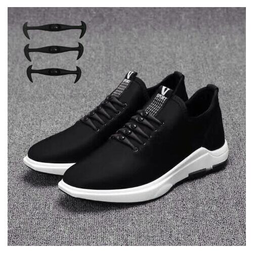 New Design Convenient Solid Pure Color Elastic No Tie Silicone Shoelaces Shoe Laces Adult Children Shoelace 12 piece per lot