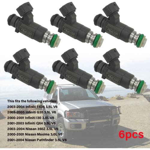 6pcs Fuel Injectors FBJC100 for 2000-2005 Infiniti Nissan 3.0 3.5 V6 16600-5L700