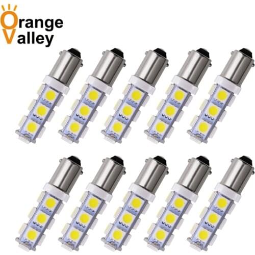 10pcs High Quality BA9S 434 T4W 9 13 LED 5050 SMD H6W Car Auto Interior Reading Lights Dome Lamp DC 12V
