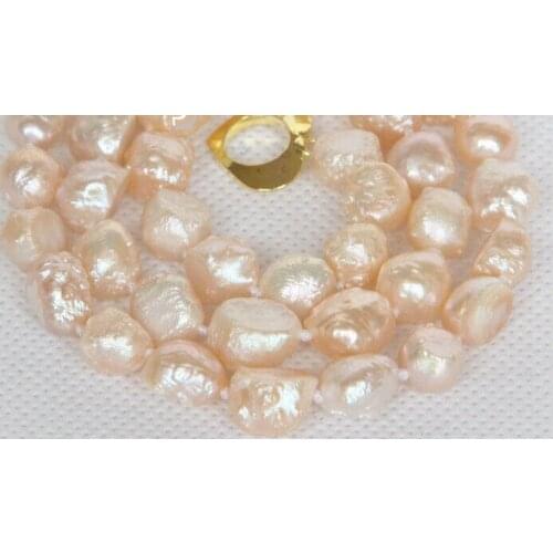 Hot sale >>>>>natural bleb Baroque 17" 8-10mm pink Reborn keshi pearls necklace
