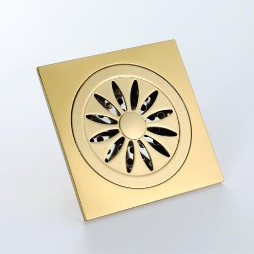 Golden 4 inch Squre Shower Drain Bathroom Floor Waste Drain Floor Drain