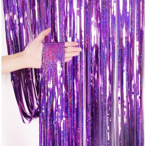 1*2M Gold Pink Rainbow Sequin Backdrop Foil Fringe Red Rain Tinsel Curtain Birthday Party for Wedding Wall Photo Zone Decoration