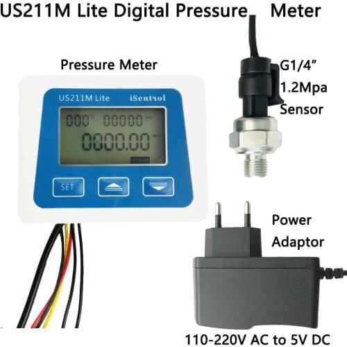 1.2Mpa US211M Lite Digital Pressure Meter With Sensor G1/4" Made of Carbon Steel iSentrol Technology