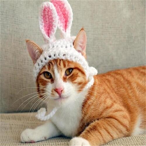 1pcs Easter Cat Hat Cute Cartoon Rabbit Ear Costume Hat Cosplay Hat Cat Headwear for Dog Cats