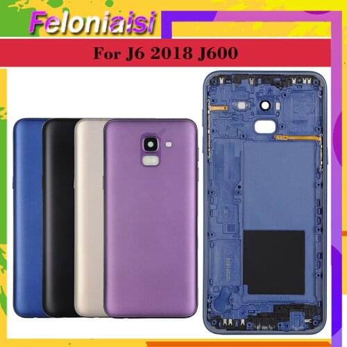 10Pcs/lot For Samsung Galaxy J6 2018 J600 J600F SM-J600F Housing Battery Door Rear Back Cover Case Chassis Shell J6 Replacement