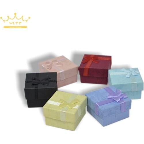 192pcs Wholesale Price Assorted Colors Jewelry Display Box Ring Box Earrings 4*4*3cm Packaging Gift Box Free Shipping