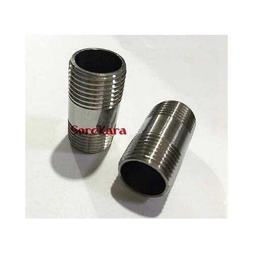 304 Stainless Steel Straight Pipe Fitting Connector Adapter 3" BSP Equal Male Threaded