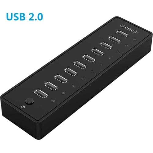 Maikou 10 Ports USB2.0 Hub Splitter Adapter 12V 2.5A 30W Power Supply for Laptop, PC, Computer, Mobile HDD, Flash Drive and More