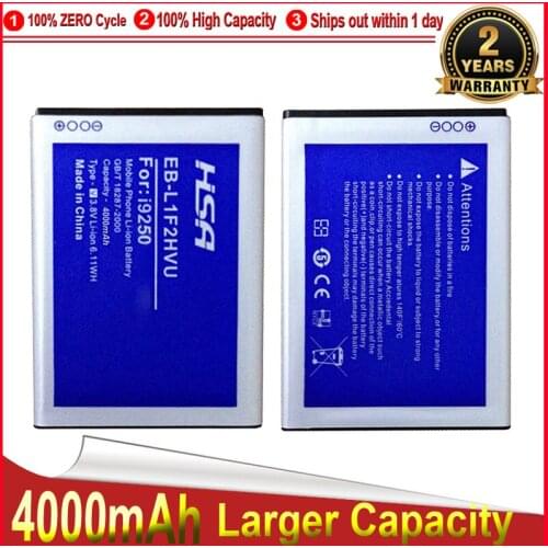 4000mAh EB-L1F2HVU EB L1F2HVU High Capacity Battery Use for Samsung Nexus Prime/Galaxy Nexus I557 I515 I9250 etc Phones