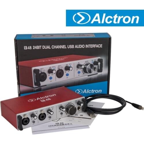 Alctron U48 Dual Channel USB External Sound Card Convert Signal Plug And Play Used In Live Broadcast, Studio Recording