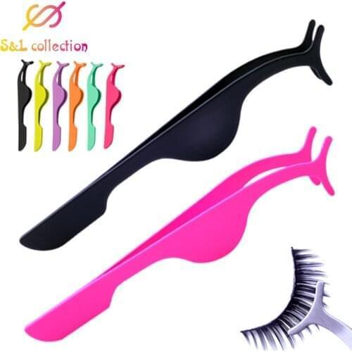 10PCS eyelash accessories Wholesale Stainless Steel False Eyelash Tweezers Bulk Sale Fake Lash Applicator Custom