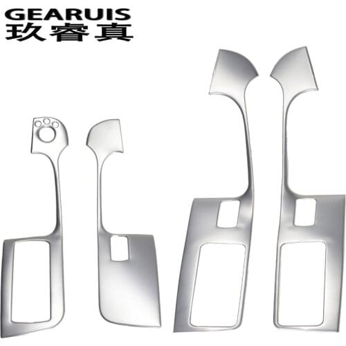 Car Styling Window Lifter Control Frame Switch Decor Armrest Cover Stickers Trim For Audi A6 C5 C6 Interior Auto Accessories LHD