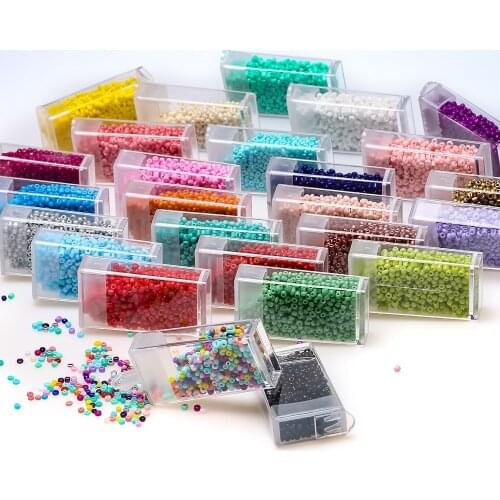 1000pcs/Box Miyuki Spacer Seed Beads 2mm Crystal Glass Round Beads Small For DIY Making Charms Bracelets Necklace Jewelry