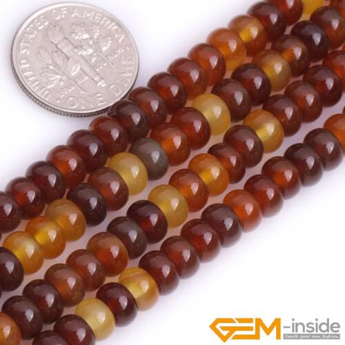 Rondelle Spacer Yellow Carnelian Beads Natural Stone Beads DIY Loose Beads For Jewelry Making Strand 15 Inches Wholesale