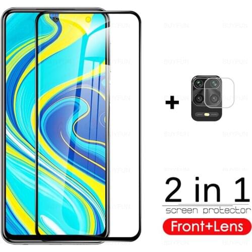 Case for xiaomi redmi note 9s pro 2 in1 tempered glass for xiaomi xiomi mi poco x3 nfc redmi9 a c with camera lens film
