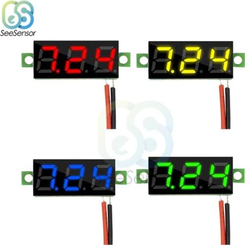 Mini Digital Voltmeter Voltage Tester Meter 0.28 Inch 2.5V-30V 2 Wire LED Screen Electronic Parts Accessories
