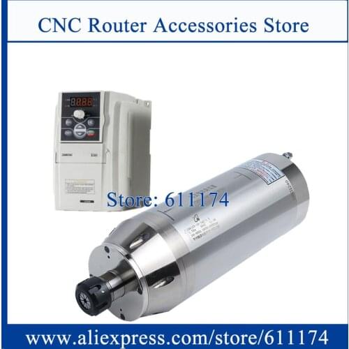Constant torque 5.5KW 18000RPM-24000rpm CNC milling spindle motor D125mm ER25 4 Bearing water cooled + 5.5kw VFD Inverter E550