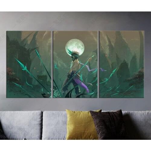 Genshin Impact Xiao Game Theme Oil Painting Canvas Background for Boys Unframed