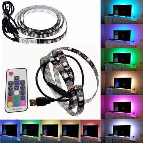 DC5V USB LED strip 5050 RGB Flexible Light 1M 2M TV Background Lighting RGB LED strip Adhesive Tape IP20 / IP65 waterproof