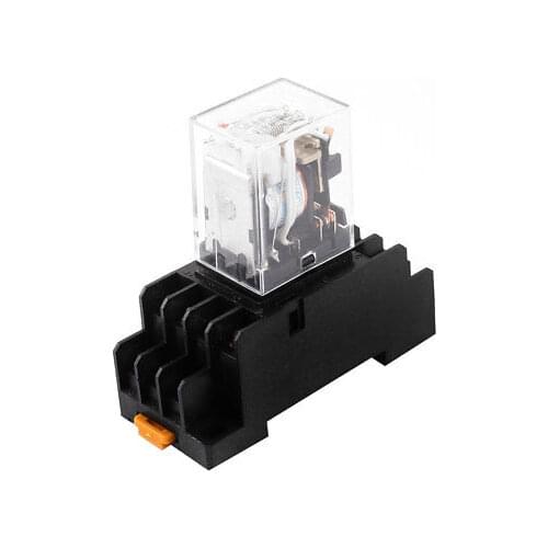 AC 380V Coil 4PDT 14 Pin Green LED General Purpose Power Relay w Socket Base