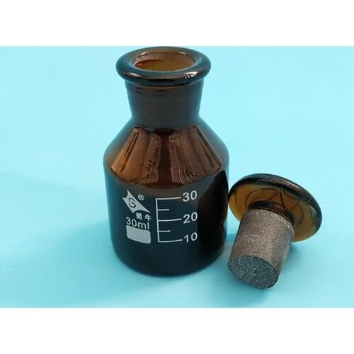 Brown reagent bottle,amber,30ml,Narrow neck with standard ground glass stopper,Brown ordinary glass,Graduation Sample Vials