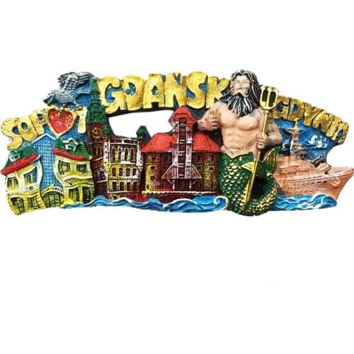 Lychee Poland Fridge Magnet Gdynia City Refrigerator Magnetic Sticker Travel Souvenirs Home Decoration