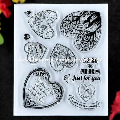 Heart MR MRS Just for you SWEET HOME Scrapbook DIY photo cards rubber stamp clear stamp transparent stamp 8.5x10.5cm 8101574