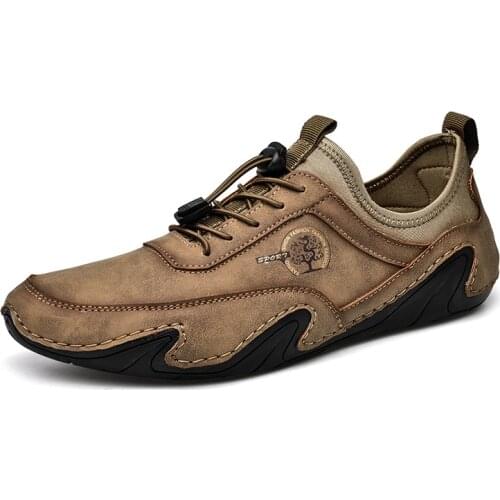 2021 New Mens Leather Shoes Luxury Brand Designer Business Loafers Moccasins Fashion Casual Non-Slip Driving Shoes Big Size Hot