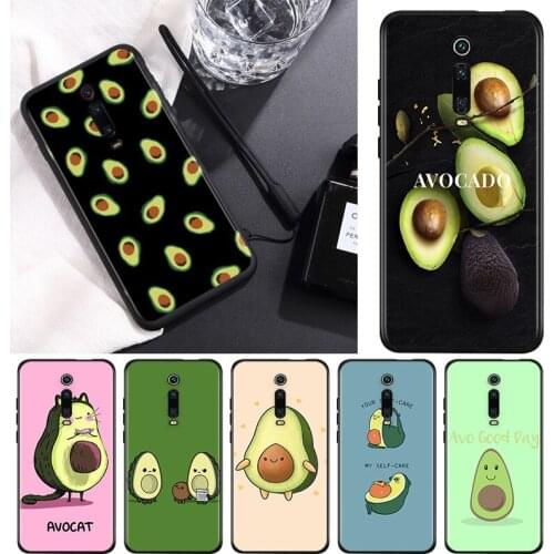 Cute Cartoon Avocado Food For Xiaomi Redmi 9T 9I 9AT 9A 9C 9 8A 8 7A 7 6A 6 5A 5 4X PRO Prime Plus Black Soft Phone Case