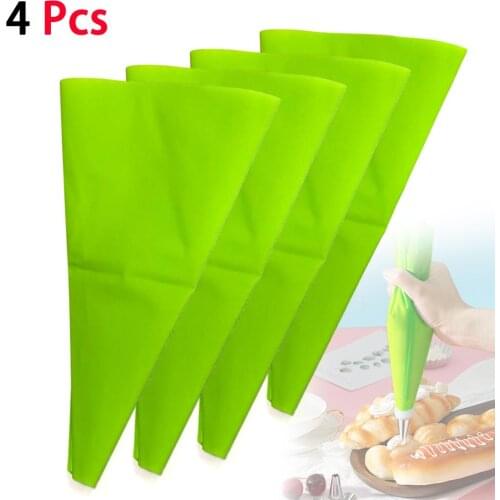 4PCS Pastry Bags Kitchen Silicone Reusable Baking Icing Piping Cream Pastry Bag Set Cake Decorating Tools Baking Accessories