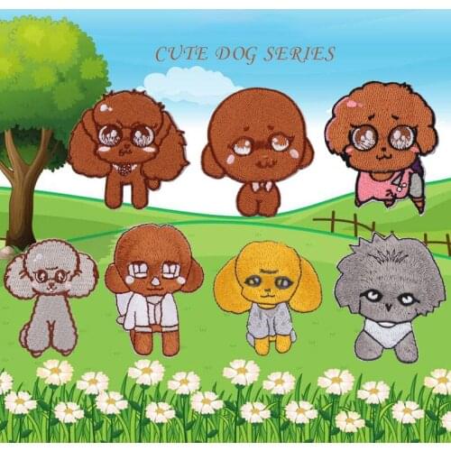 Kawaii Dogs Clothing Patches Iron on Stripes for Badges Stickers on Clothes Embroidery Cute Shiba Dog Pet Animal Appliques