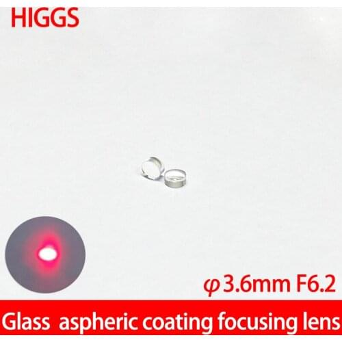 Small Size Diameter 3.6mm FL6.2mm aspherical glass lenses Laser focusing laser module part AR coated Customizable