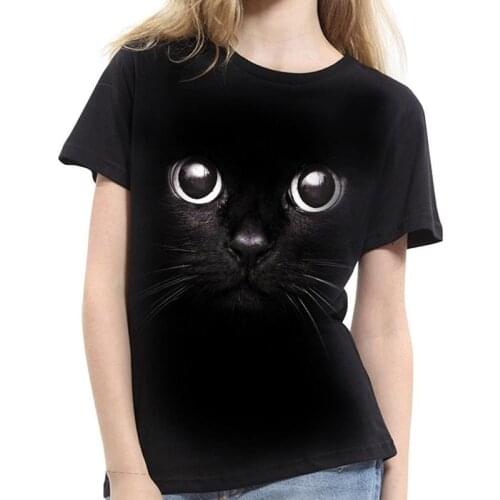 New Cool Blouse For Women 3D Cat Print Short Sleeve Summer Tops Tees Lovers Unisex Blouse New