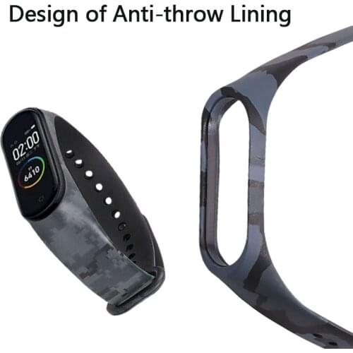 For Xiaomi Mi Band 5 Strap, TPU Replacement Wristband for Mi 5 Smart Bracelet, Camouflage Color Strap