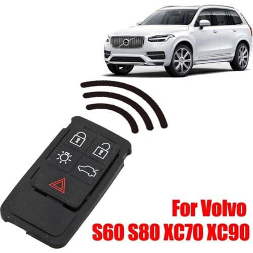 5 Buttons Remote Key Pad Rubber Mat FOB Silicone Case For Volvo S60 S80 XC70 XC90 Replacement Parts Auto Accessories