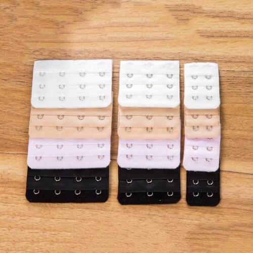 2/3/4 Hooks Replace Bra Extender Strap Extension 4Colors Women Adjustable Buckle Nylon Elastic Bra Hooks Supplies