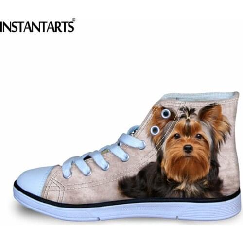 Yorkshire Terrier Pattern Kids Canvas Shoes Flat Shoes Comfort Lacing Flats Girls Boys Fashion Children Sneaker