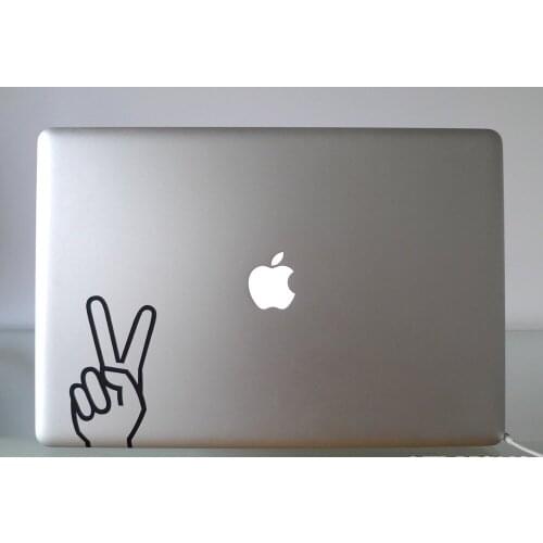 V-For-Victory Sign When You Take Photos Laptop Computer Posters Wallpapers Removable Adhesives Mural Decal Vinyl Stickers S-397