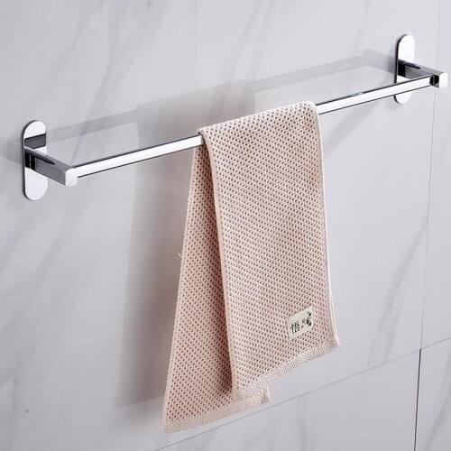 Punch Free Towel Rack Towel Hanger Shelf Towel Storage Holder Bathroom Accessories Stainless Steel