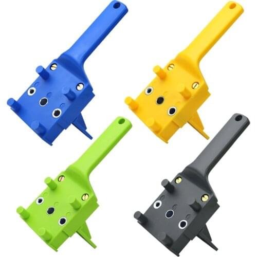 Quick Wood Doweling Jig ABS Plastic Handheld Pocket Hole Jig System 6/8/10mm Drill Bit Hole Puncher For Carpentry Dowel Joints