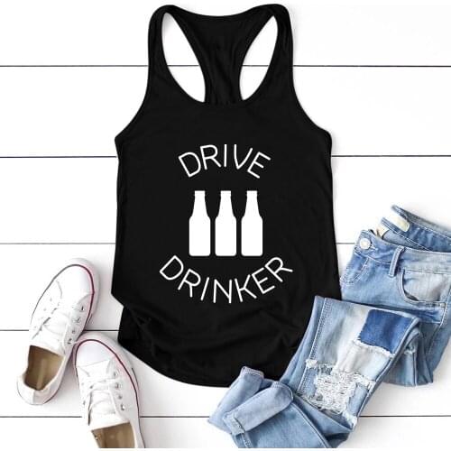 2020 Fashion Drive Drinker Printed Tank Top Women Sleeveless Summer Vest Harajuku Female O Neck Tops for Teens Casual Plus Size